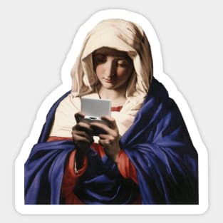 Virgin Mary Playing Gameboy Sticker